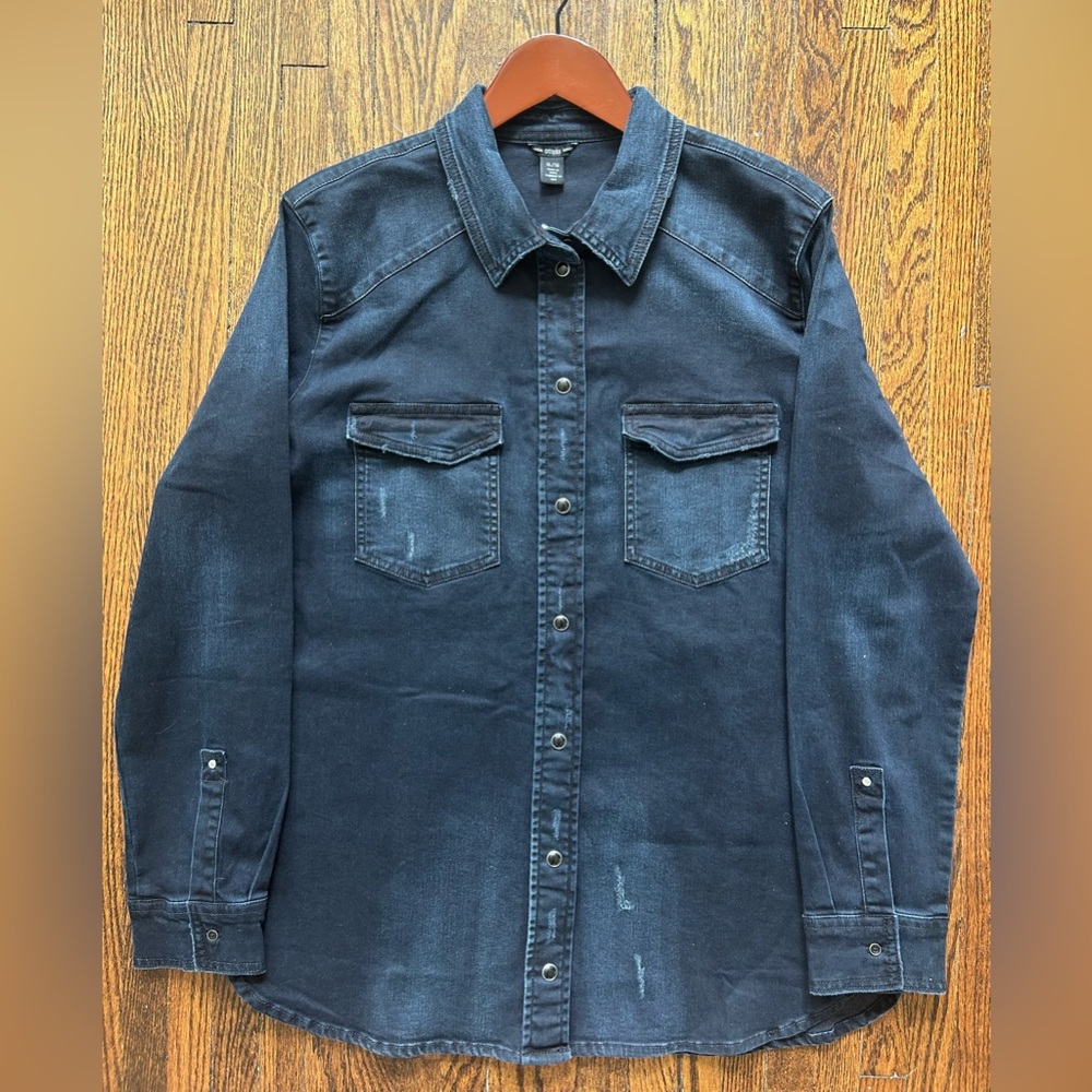 Guess Distressed Button-Down